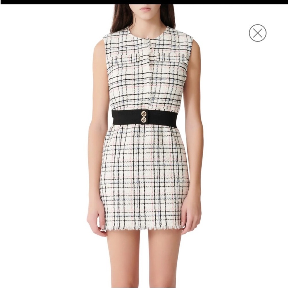Brand new belted tweed Maje mini dress. Never worn